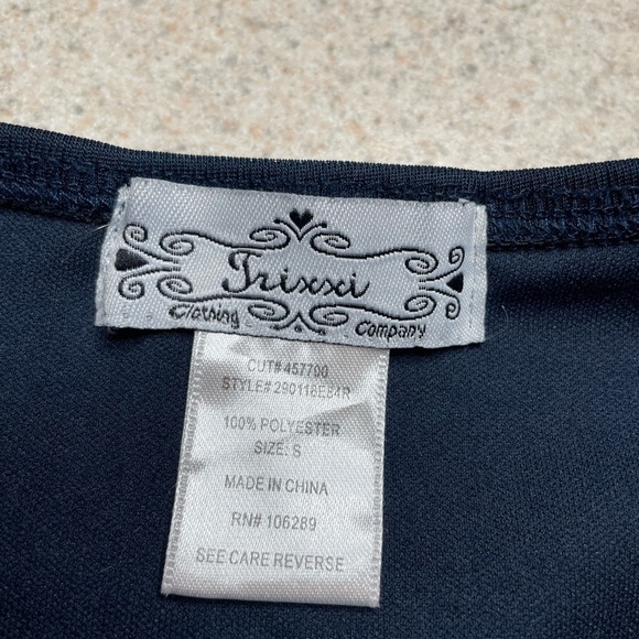 Trixxi Navy Blue Jeweled Evening Dress Size Small - Picture 4 of 10